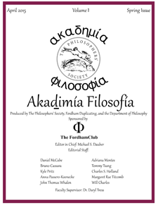 Akadimia Filosofia Vol. 1 Issue 1